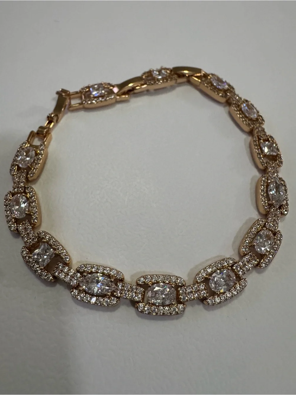 Gold Crystal Link Bracelet - Women Jewelry